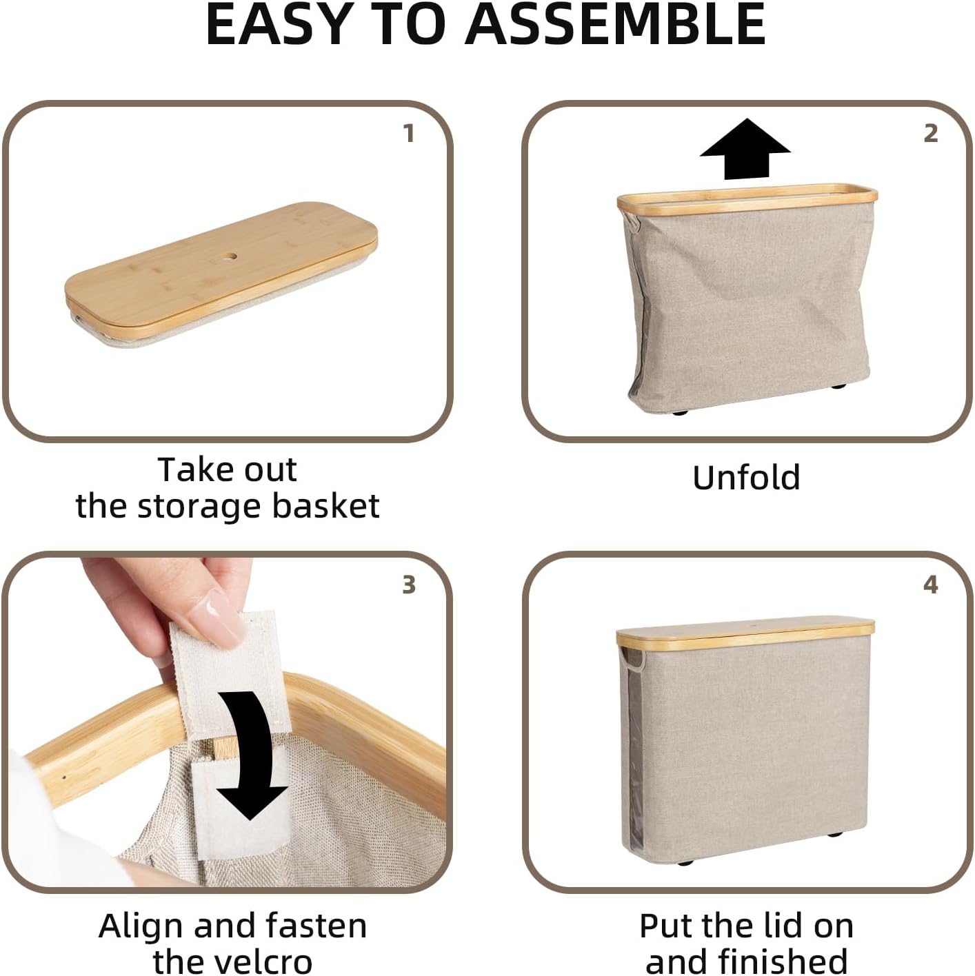 Premium Toilet Paper Storage Organizer with Bamboo Lid