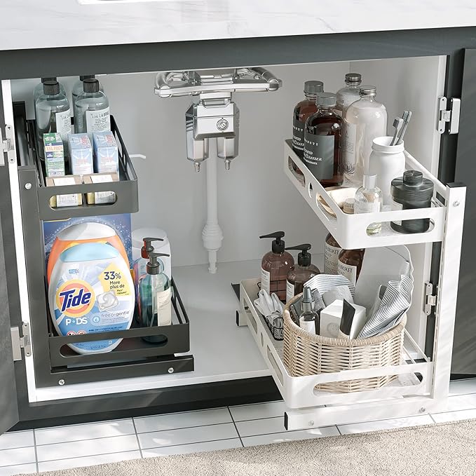 Under Sink Organizer & Storage Rack – Multi-Purpose Shelf for Kitchen and Bathroom