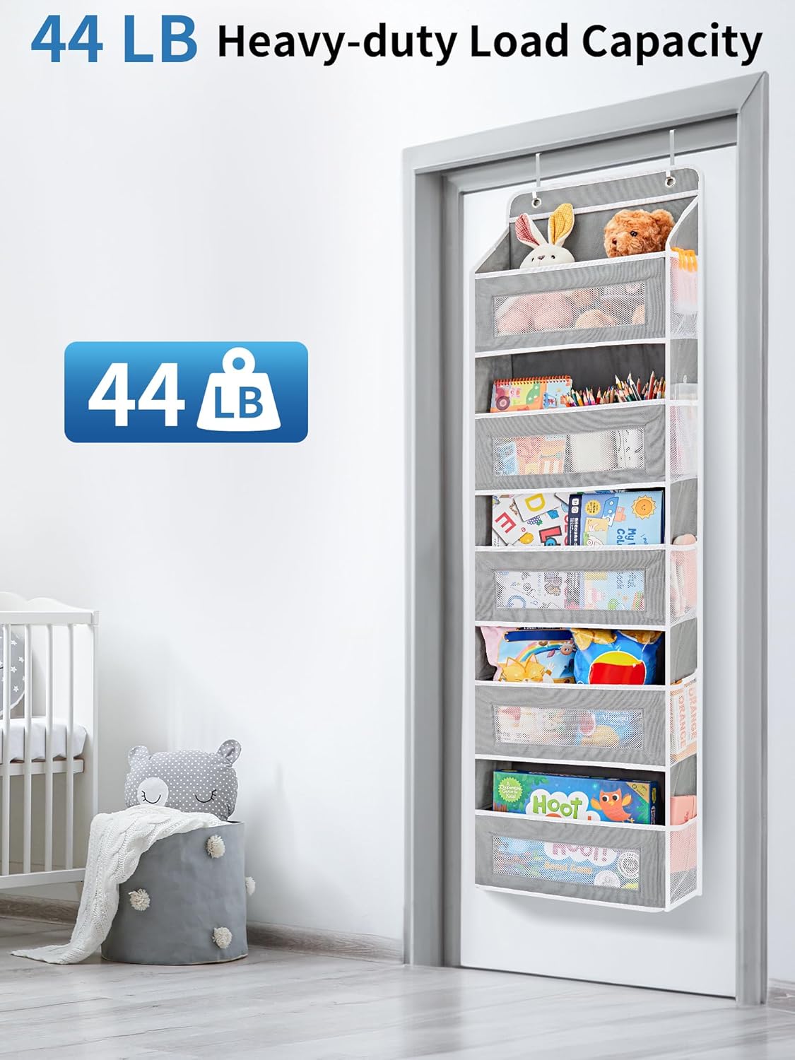 Multipurpose Over-the-Door Hanging Organizer- 5-Tier Foldable Storage Rack