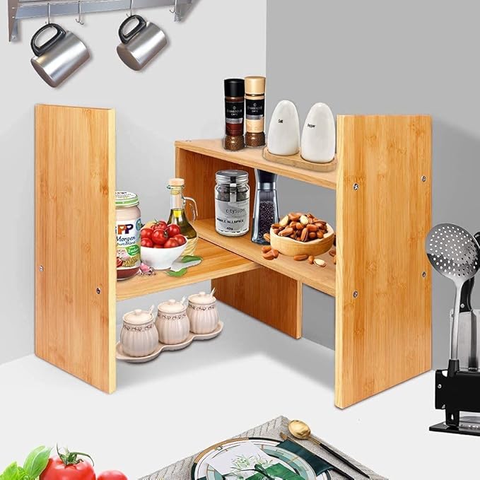 Multipurpose Wood Storage Organizer Shelf Rack