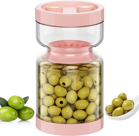 Airtight Pickle Jar with Strainer Flip
