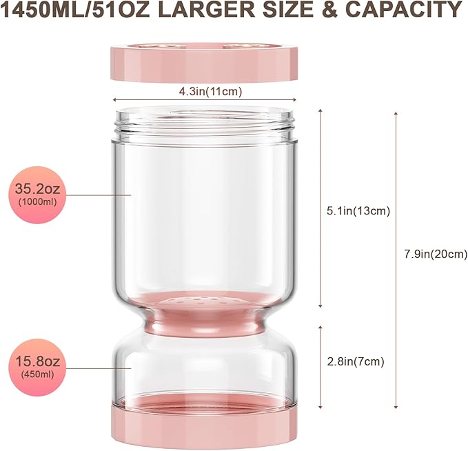 Airtight Pickle Jar with Strainer Flip