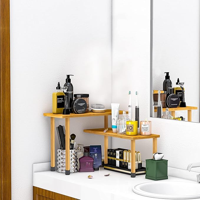 Premium Bamboo Multi Purpose Counter Top Organizer