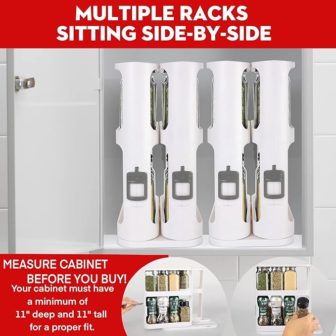 Adjustable Pull-Out Spice Organizer Rack for Kitchen Cabinet