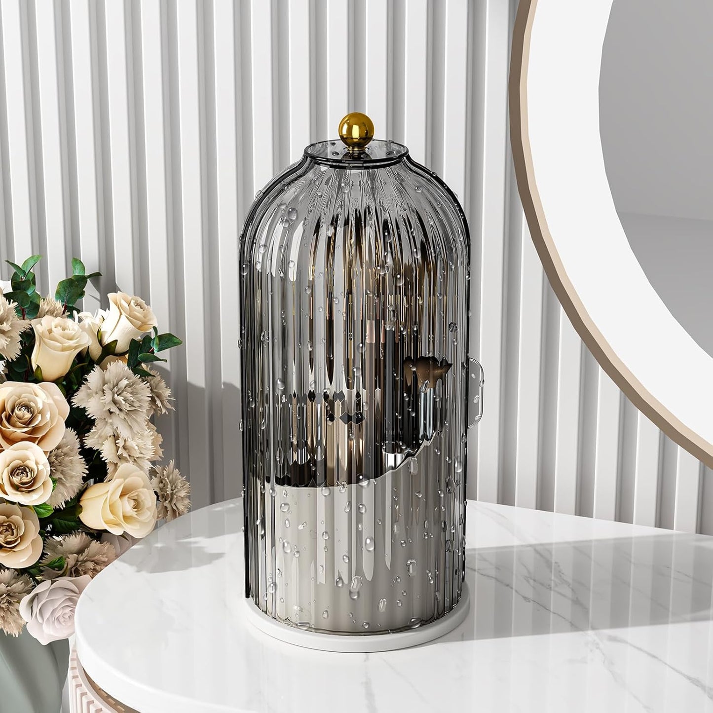 360 Rotating Toothbrush/Makeup Brush Holder