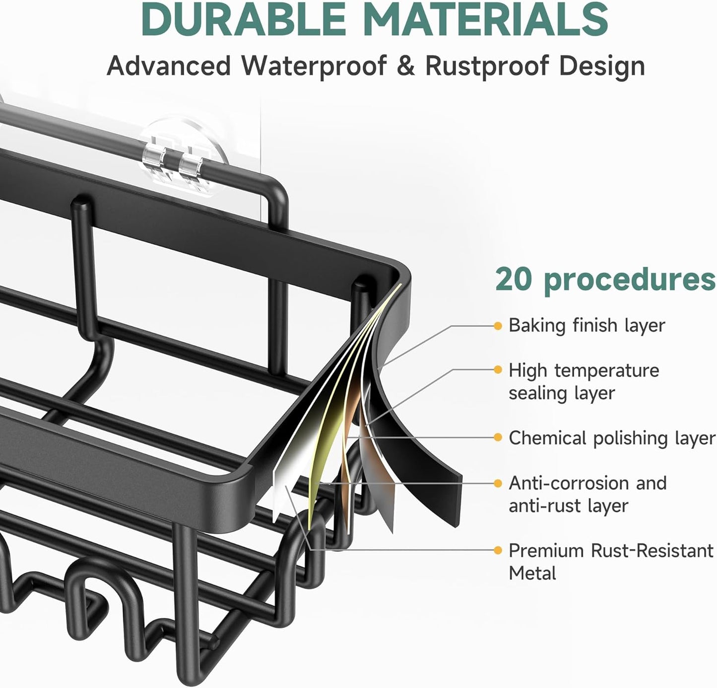 Stainless Steel Shower Caddy 6-Pack