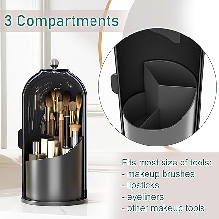 360 Rotating Toothbrush/Makeup Brush Holder