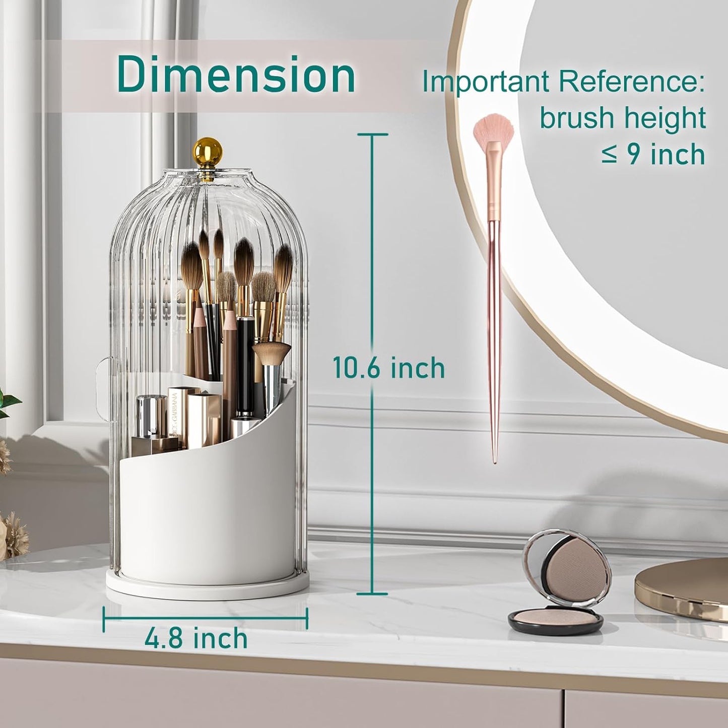 360 Rotating Toothbrush/Makeup Brush Holder
