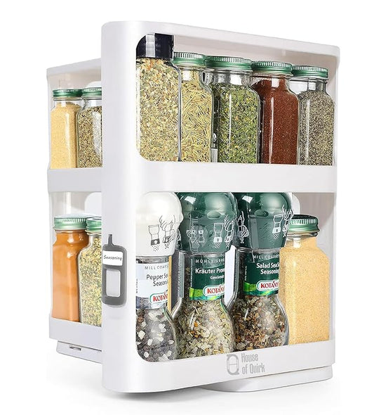 Adjustable Pull-Out Spice Organizer Rack for Kitchen Cabinet