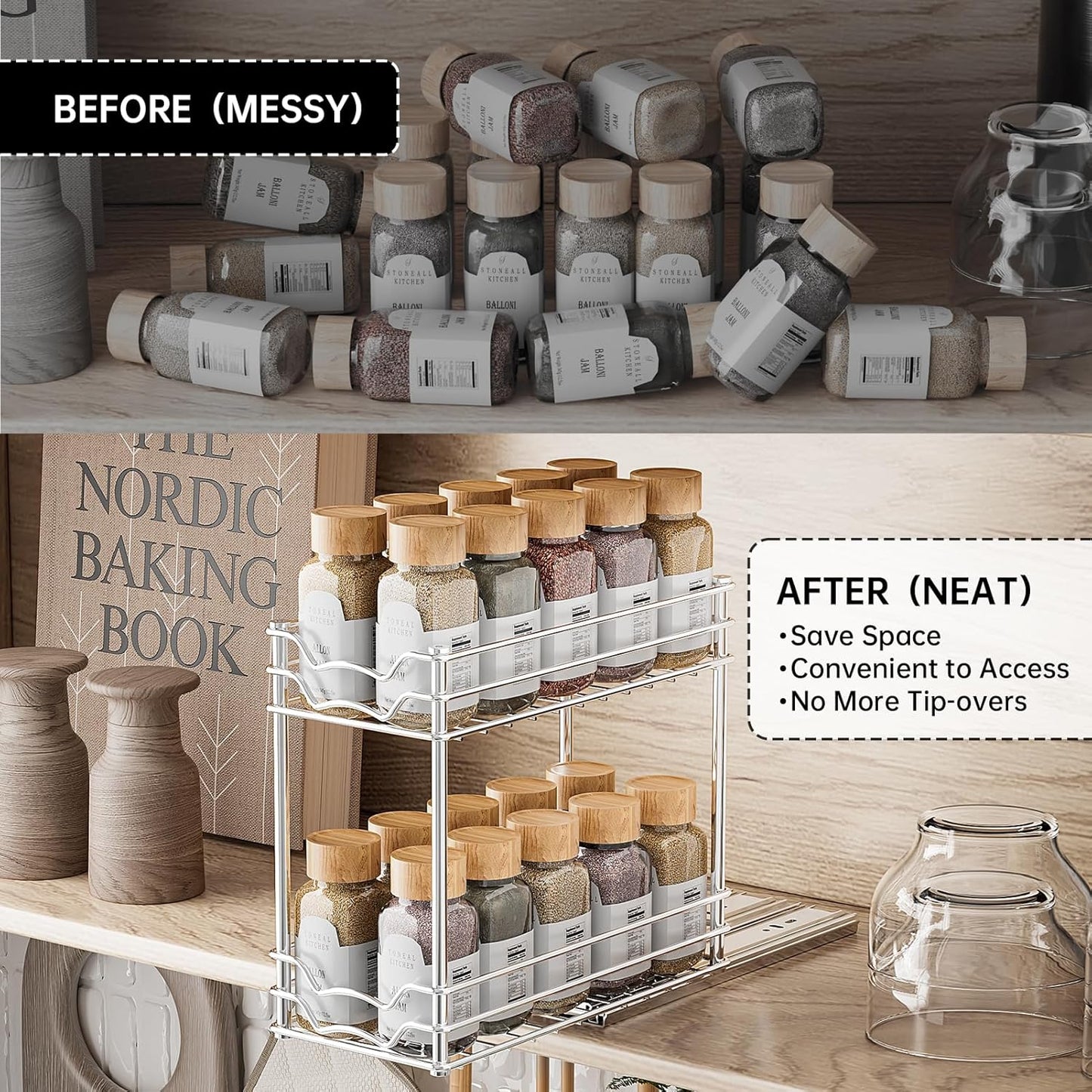 Pull Out Spice Rack For Kitchen Cabinet