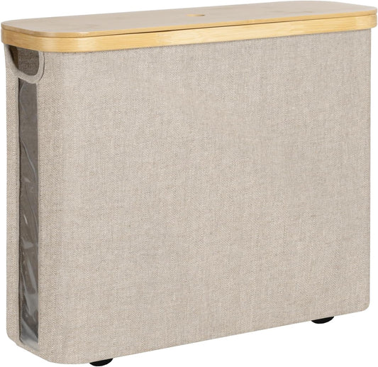 Premium Toilet Paper Storage Organizer with Bamboo Lid