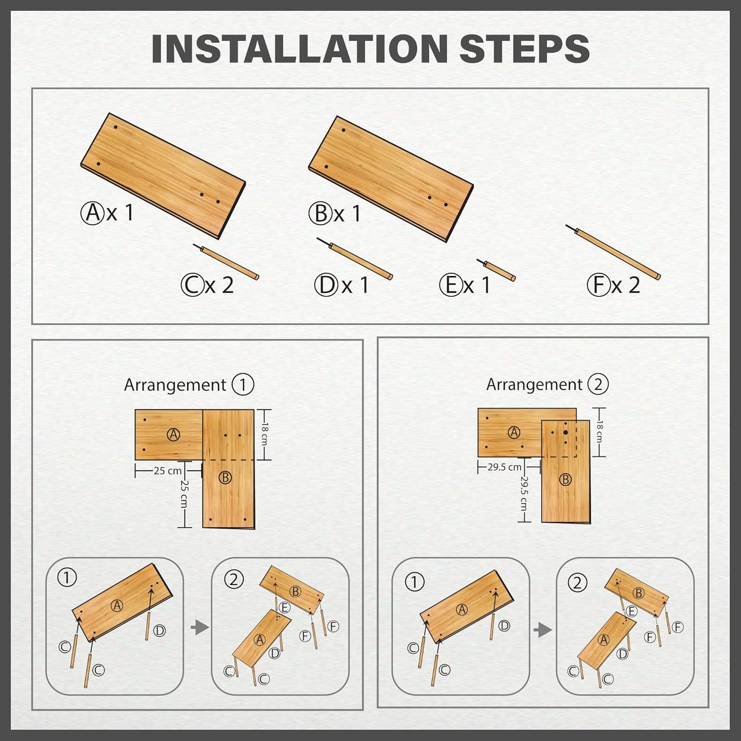 Premium Bamboo Multi Purpose Counter Top Organizer