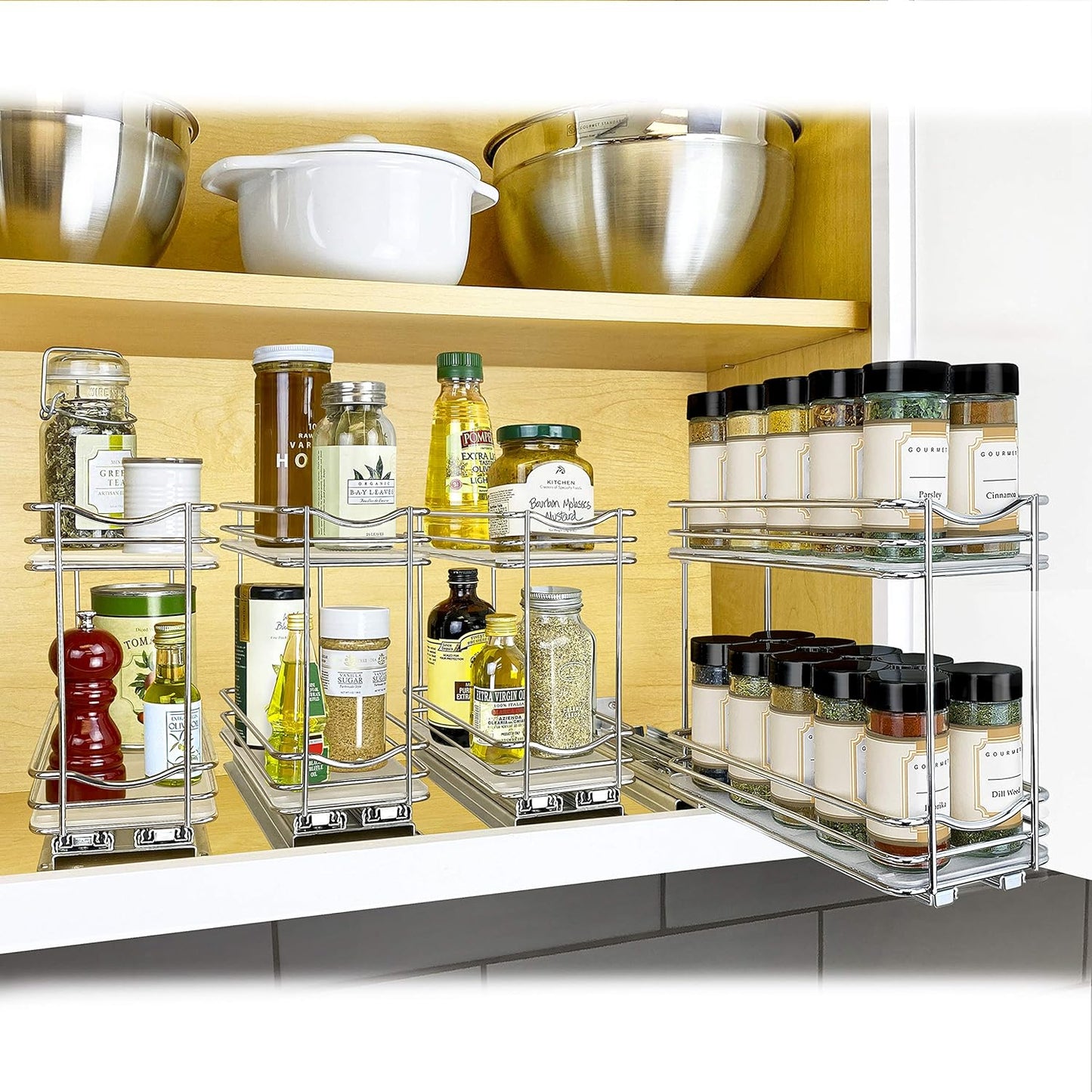Pull Out Spice Rack For Kitchen Cabinet