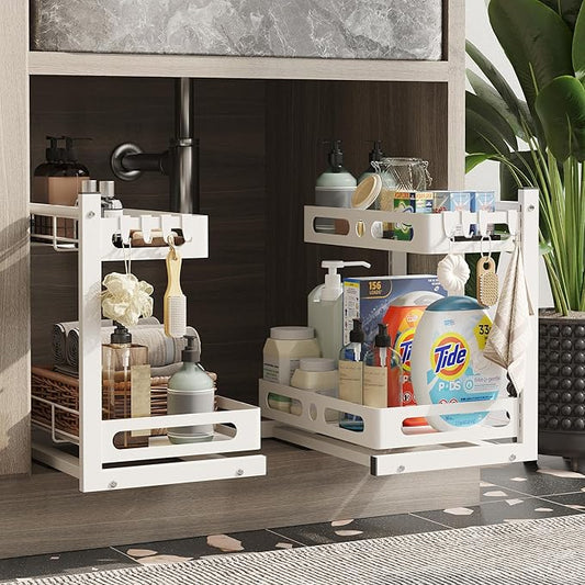Under Sink Organizer & Storage Rack – Multi-Purpose Shelf for Kitchen and Bathroom